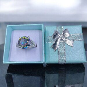 Coquette Sterling Silver 925‎ Mystic Topaz Ring Size 5 Celestial Ethereal Gift